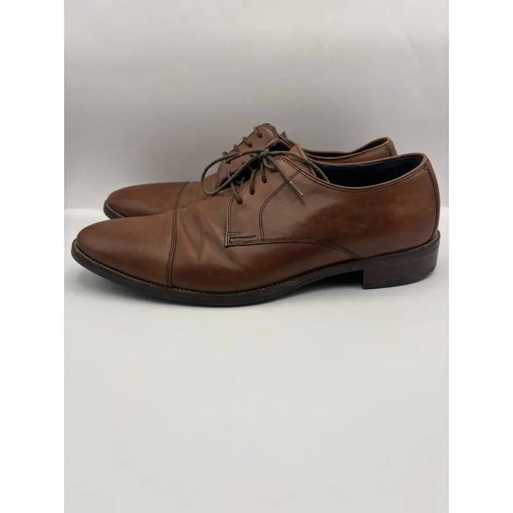 Cole Haan Lenox Hill Cap Oxford Brown Leather Sneakers Men Size 10